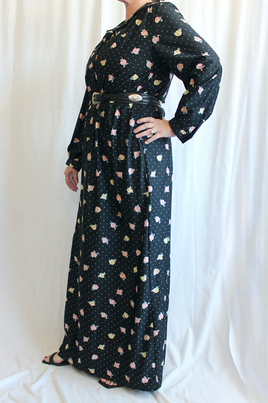 70's Designer Floral Maxi