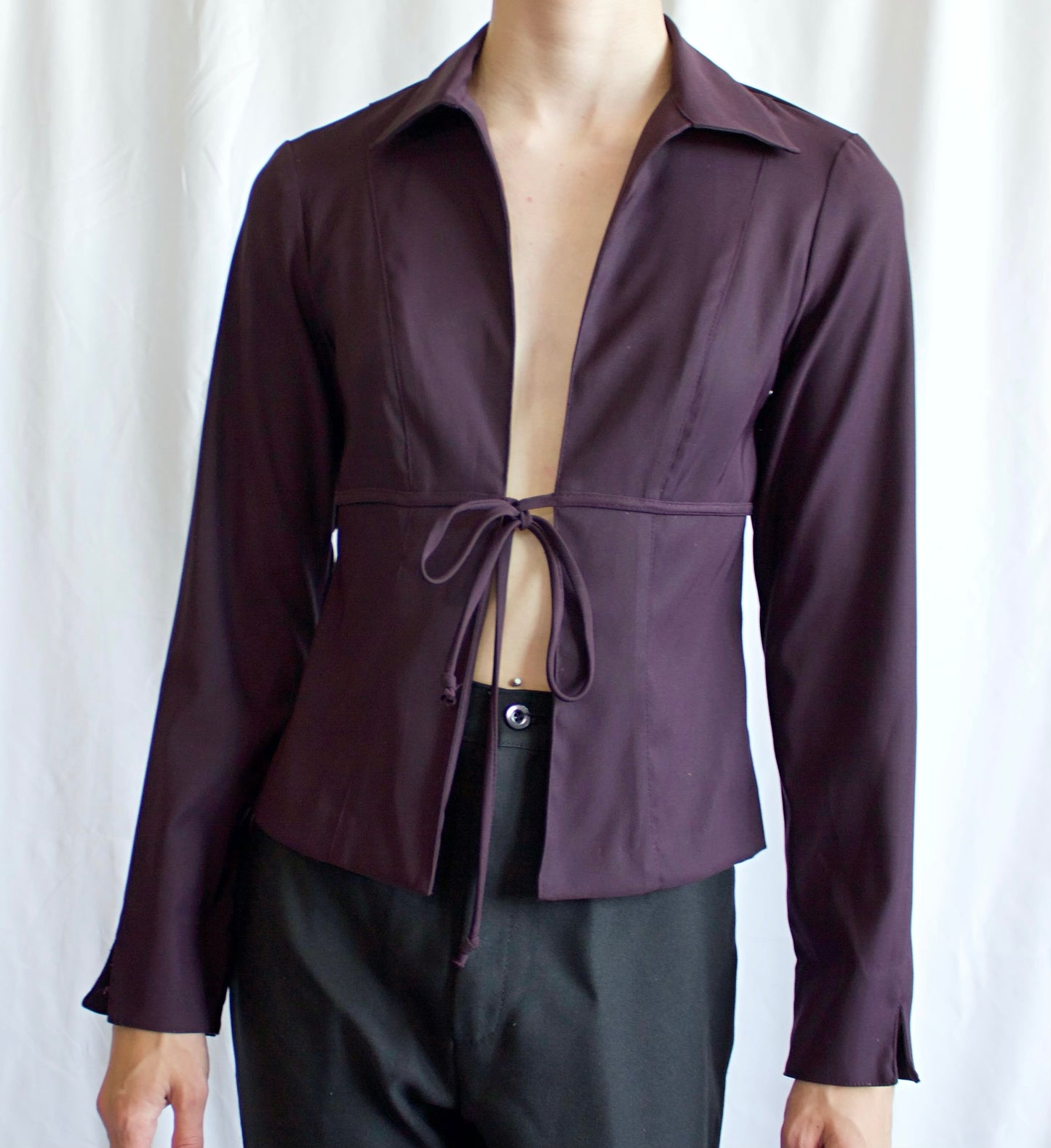 90's Tie Front Blouse