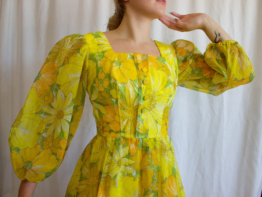 1960's Floral Maxi Sundress