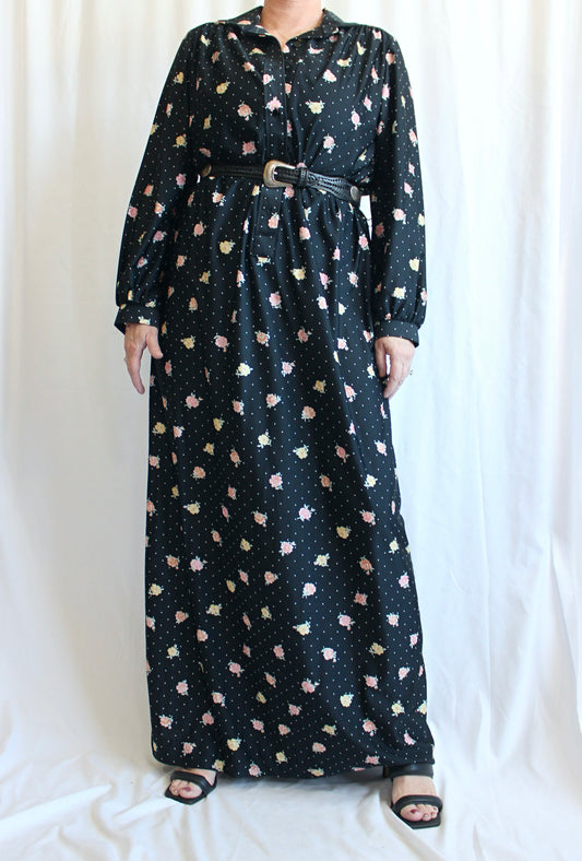 70's Designer Floral Maxi