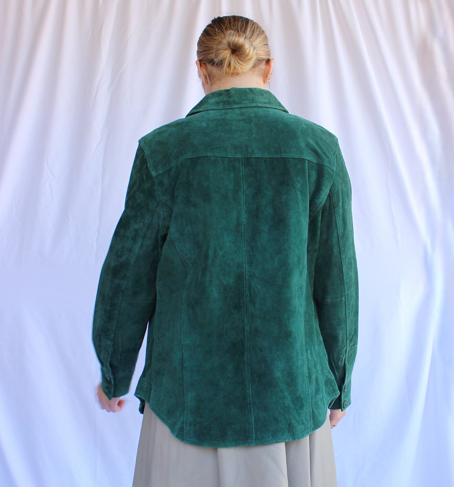 90's Emerald Green Leather Jacket