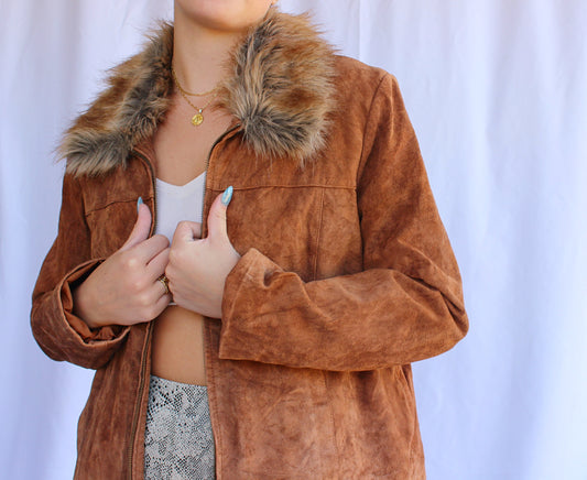 Y2K Faux Fur Leather Jacket