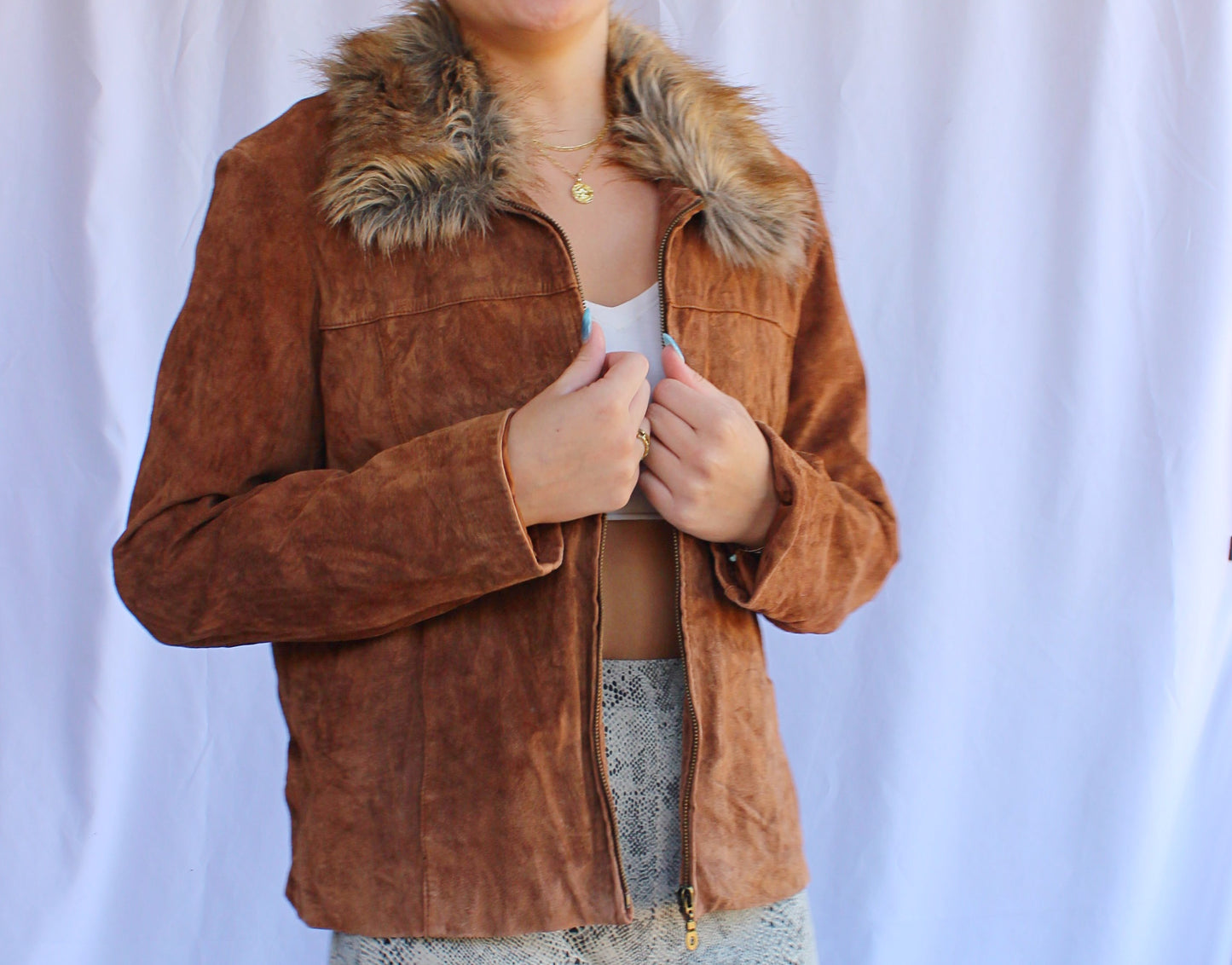 Y2K Faux Fur Leather Jacket