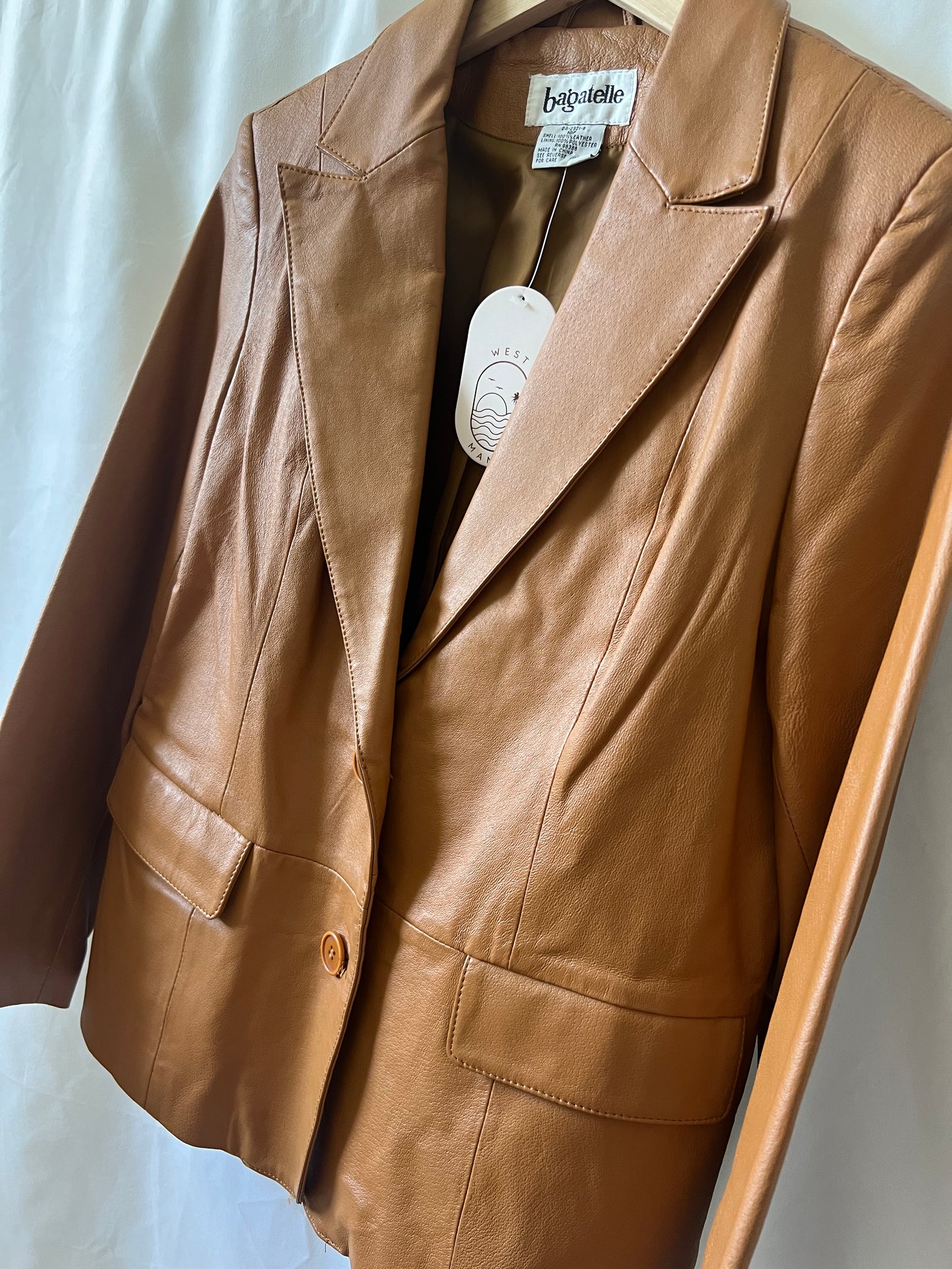 90's Cognac Leather Blazer